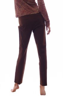 Womens Chaps Ralph Lauren Brown Dress Pants Slimming Fit Stretch 4 Petite 4P New