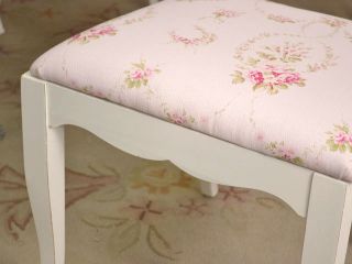 Shabby Cottage Chic 5 White Dining Chairs Pink Rose Set