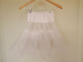 50's 50s Child Girls Kids 18" Long Crinoline Under Skirt Poodle Petticoat White