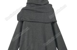 2011 New Korea Women's Long Sleeve Detachable Collar Hoodie Coat Hoody Coat
