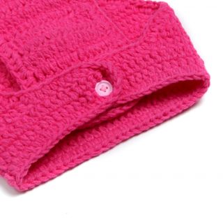 Baby Girl Rose Red Crochet Owl Hat N Diaper Cover Set Cutecostume Photo Prop O4