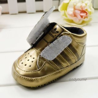 Baby Boy Infant Toddler Gold Wing Soft Sole Sneakers Crib Shoes Age 3 18 Months