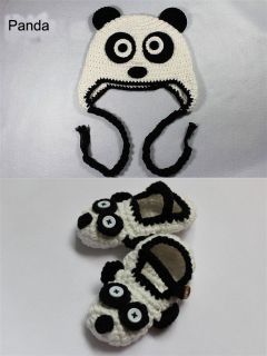 Cute Handmade Owl Newborn Animal Baby Crochet Knit Hats Shoes Photograph New
