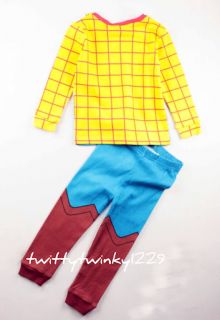 Baby Boy Cartoon Character Woody Costume Pajamas 2 Pieces Set 12M 8 Years