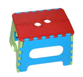 Red 8" Folding Foldable Plastic Step Stool Chair Kids