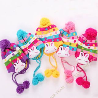 2in1 Baby Boy Girl Toddler Winter Warm Earflap Hat Cap Scarf for1 4yrs T26