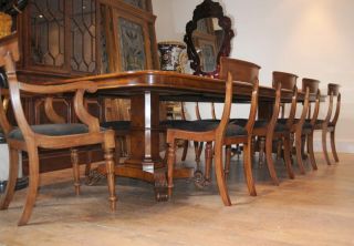 10 Walnut Regency Dining Chairs Armchairs Seats