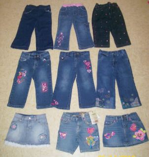Huge Lot Girls Clothes Jeans Skirts Bottoms 24 Months