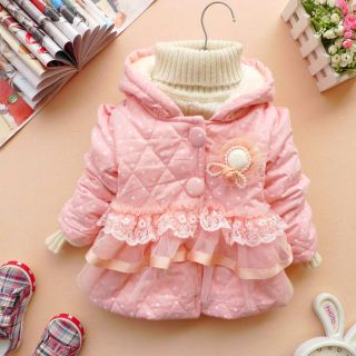 Baby Girls Clothes Autumn Winter Coat Kid Jacket Dress 12M 3Y 3Colors Free SHIP
