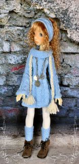 Blue Sweater Dress Set for Kaye Wiggs Tobi Nelly DT Elf BJD "Vera"