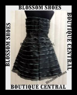 Black Tier Layer Womens Ladies Cocktail Evening Formal Party Dress Sz 8 10 12 14