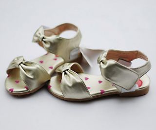 Kids Girl Gold Heart Sandals Mary Jane Bow Shoes US Size 9 5 10 10 5 11 12 12 5