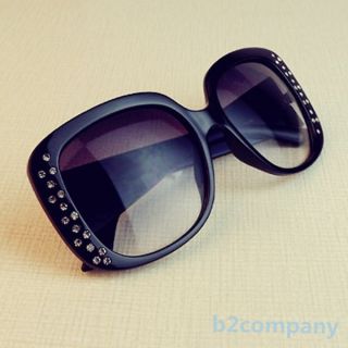 Sexy Women's Sunglasses Bling Crystal Eyeglasses Big Square Frame Spectacles