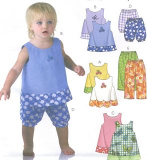Toddler Top Dress Shorts Pants Sewing Pattern Neck Slit Lower Band Elastic 4427