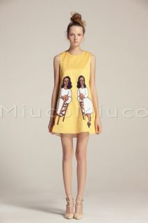 Womens European Fashion People Printing Sleeveless Dress 3 Colors B1293ASD