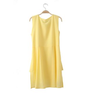 New Women European Fashion Elegant Sleeveless Chiffon Dress 2 Colors B1306