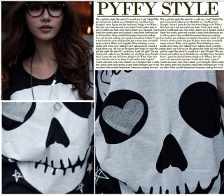 New Women's Fashion Cute Japanese Punk Skull Sexy Fun Top Shirt 3 Colors