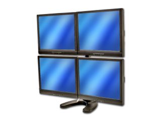 Quad LCD 4 Monitor Stand Desk Mount Adjustable Tilt Free Standing Up to 28"