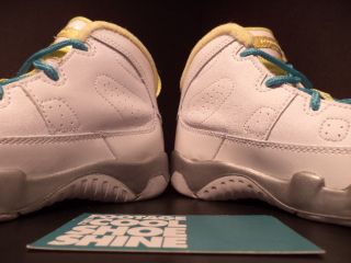Baby Nike Air Jordan IX 9 Retro TD White Turquoise Silver Lemon Cool Grey 10c 10