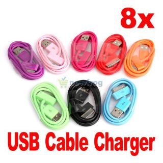 8 x Multi Colors Mini USB Charging Data Cable for iPod iPhone 3G s 4G s  MP4