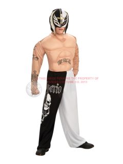 Child WWE Deluxe Rey Mysterio Fancy Dress Costume Muscled WWF Wrestling Kids