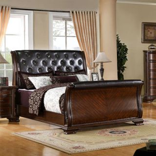 South Yorkshire Solid Wood Brown Cherry Finish Bed Frame Set
