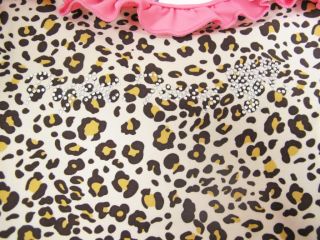 2 Pcs Toddler Baby Kid Girl Leopard Pink Frill Ruffle Swim Suit Swimwear Bikinis