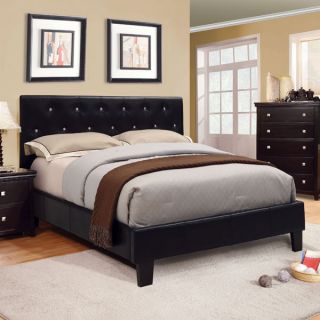 Mantua Modern Style Black Finish Leatherette Bed Frame Set