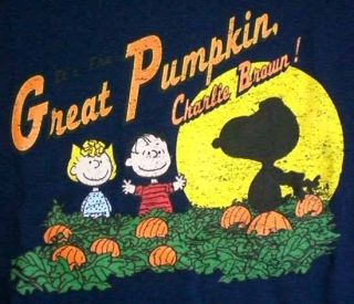 Peanuts The Great Pumpkin Charlie Brown T Shirt Large