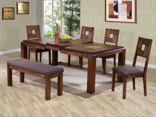 New 7pc Marianne Two Tone Wood Dining Table Set Chairs