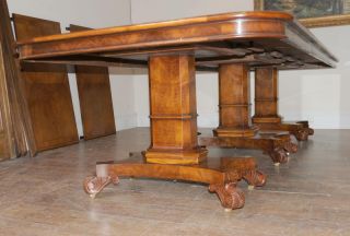 Regency Walnut Pedestal Dining Table Seats 16 Diner