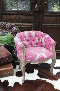 French Baroque Damask Accent Vanity Chair Hot Pink Babies Girls Room New 0