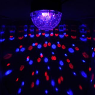 Voice Activated LED RGB Crystal Ball Rotating Sound Effect Disco DJ Light Party
