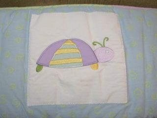 5 PC Whimsical Butterfly Turtle Bee Crib Bedding Set Multi
