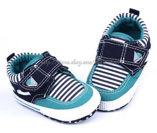 Toddler Baby Boy Strip Boat Shoes Crib Sneaker Size 0 6 6 12 12 18 Months
