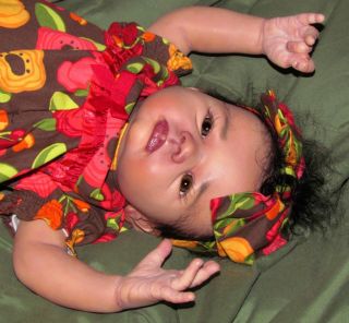 Reborn Baby Girl Preemie Annie Wegerich AA Ethnic Hispanic Biracial Doll Art