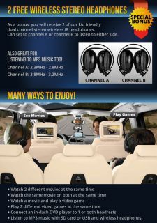 Grey Autotain Dream 9 inch Digital Touch Screen Car Headrest DVD Players Monitor