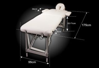New Aluminium 2 Fold Portable Massage Table Chair Bed White 55cm