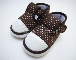 6 12 Months Soft Sole Baby Boy Girl Crib Leather Canvas Sneaker Toddler Shoes