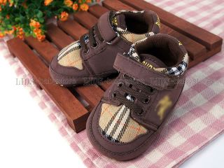 New Toddler Baby Boy Brown Checker Dress Shoes US Size 2 A897
