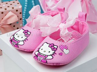 New Toddler Baby Girl PIK Hello Kitty Mary Jane Shoes Size US 1 A846