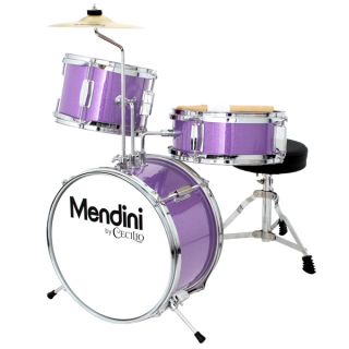 Mendini 13" 3 Pieces Junior Jr Child Kid Drum Set Kit Metallic Purple