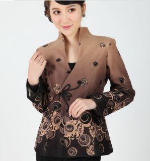 Charming Chinese Women's Thickening Jacket Coat Khaki Sz M L XL 2XL 3XL 4XL