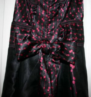 Charlotte Russe Floral Dress M Medium Empire Waist Spaghetti Strap Black Pink