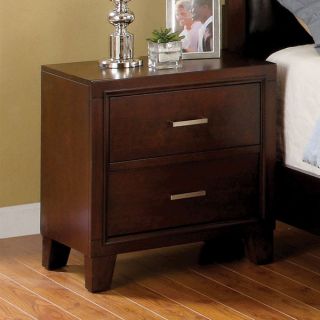 Solid Wood Enrico Brown Cherry Finish Night Stand