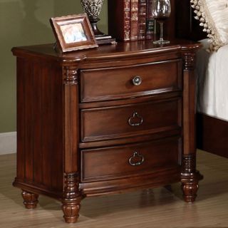 Solid Wood Spring Bay Brown Cherry Finish Night Stand