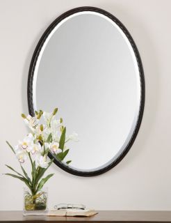 Oil Rubbed Bronze Oval Wall Mirror Vanity Bathroom Mantel Large 32"