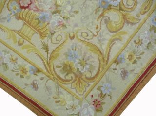 3'x5' Urn Flowers Roses French Aubusson Design Wool Needlepoint Area Rug New