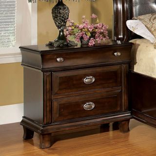 Chatham Transitional Style Brown Cherry Finish Night Stand