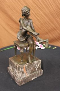 Art Deco Bronze Regule Statue Sculpture Femme Nue Le Verrier Godard Figurine